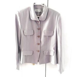 Valerie Stevens Light Lavender Pure Wool Blazer Jacket size 8